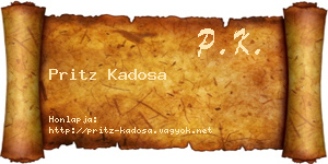 Pritz Kadosa névjegykártya